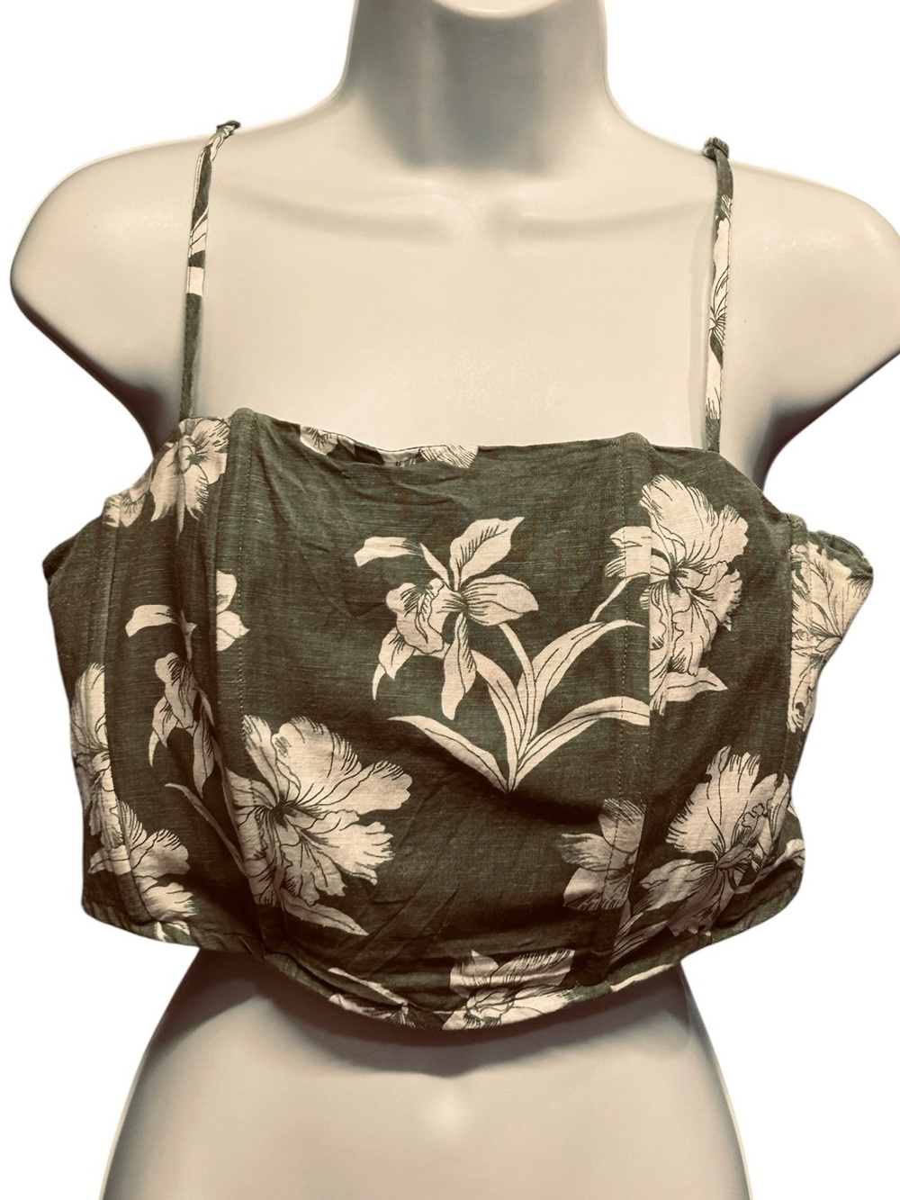 Japna Smocked Plastic Boning Crop Top Size L